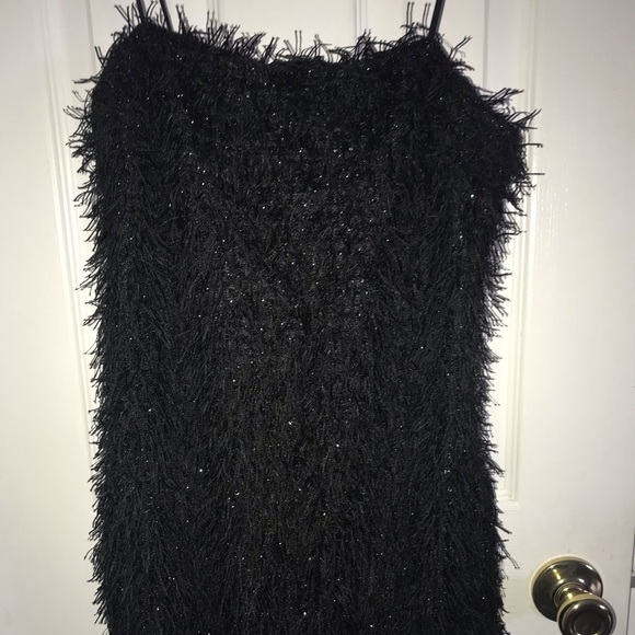 Black Fringe Sparkly Dress - Picture 3 of 5